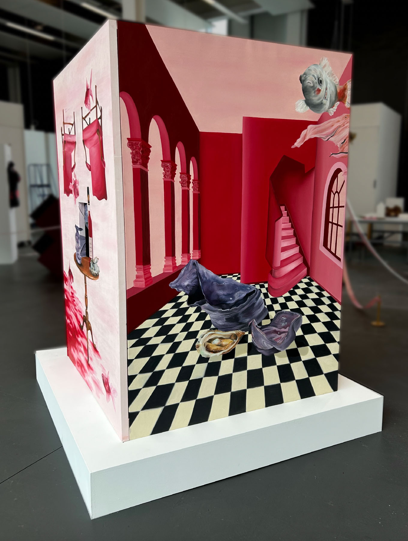 Student artwork depicting an abstract room