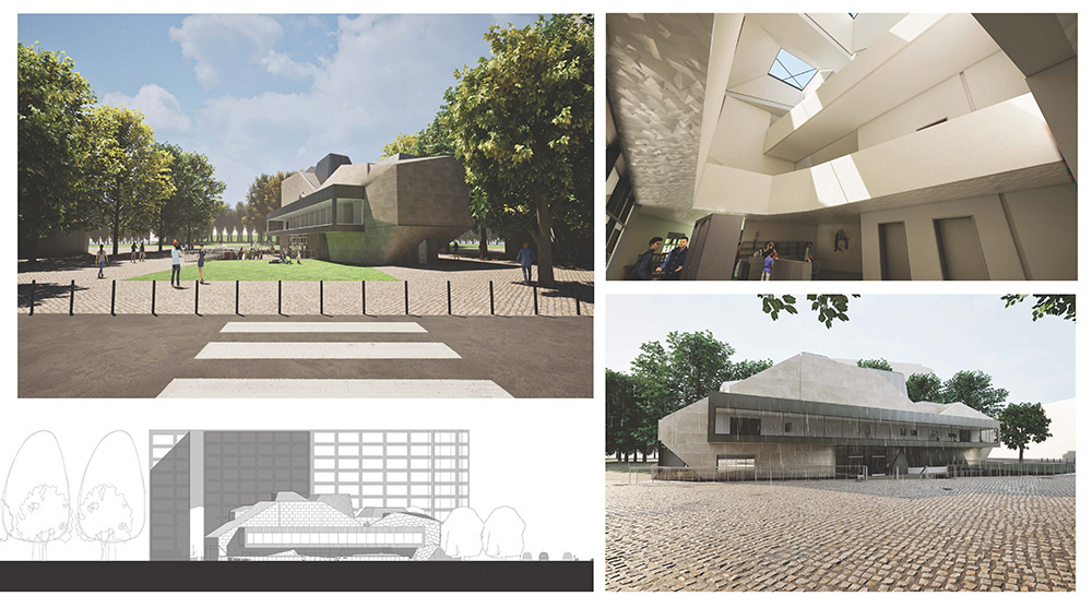 Architectural design by a student showing a museum