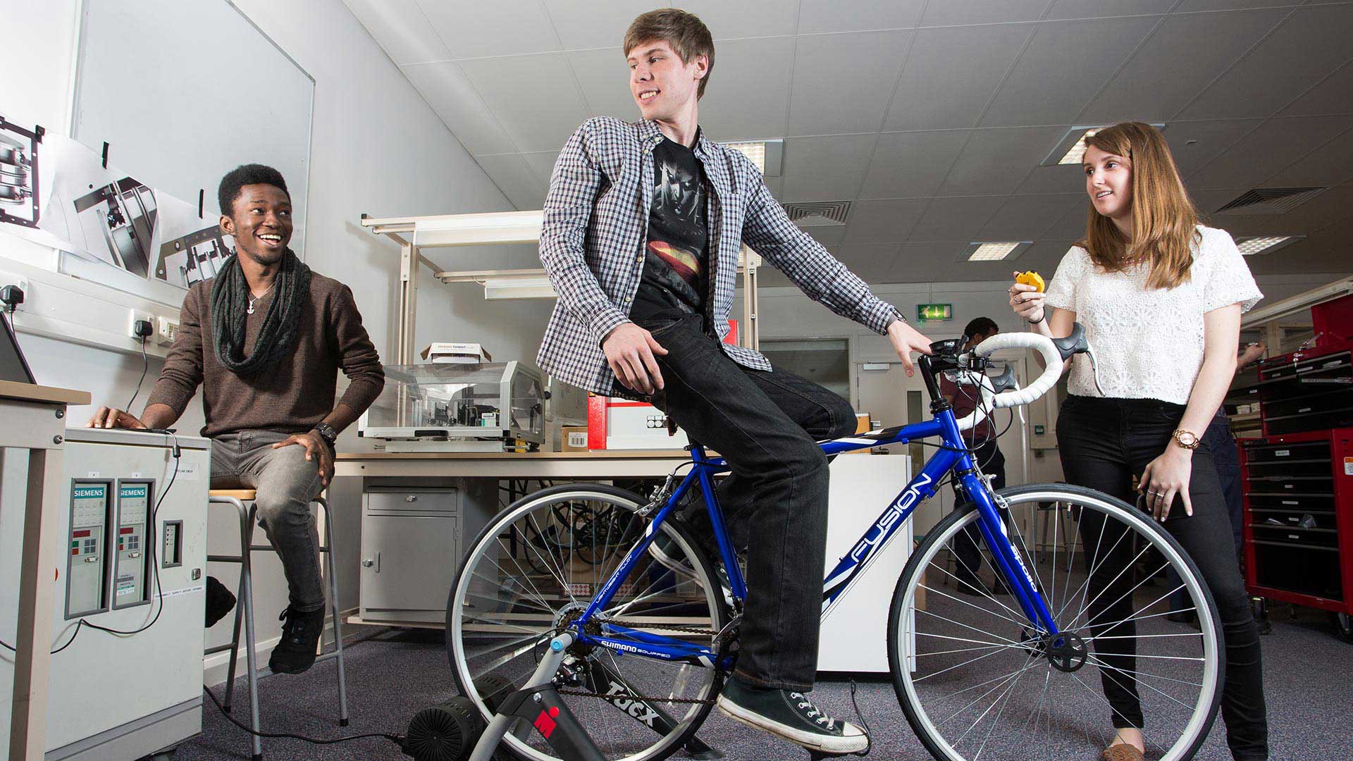 Group work in one our our engineering laboratories