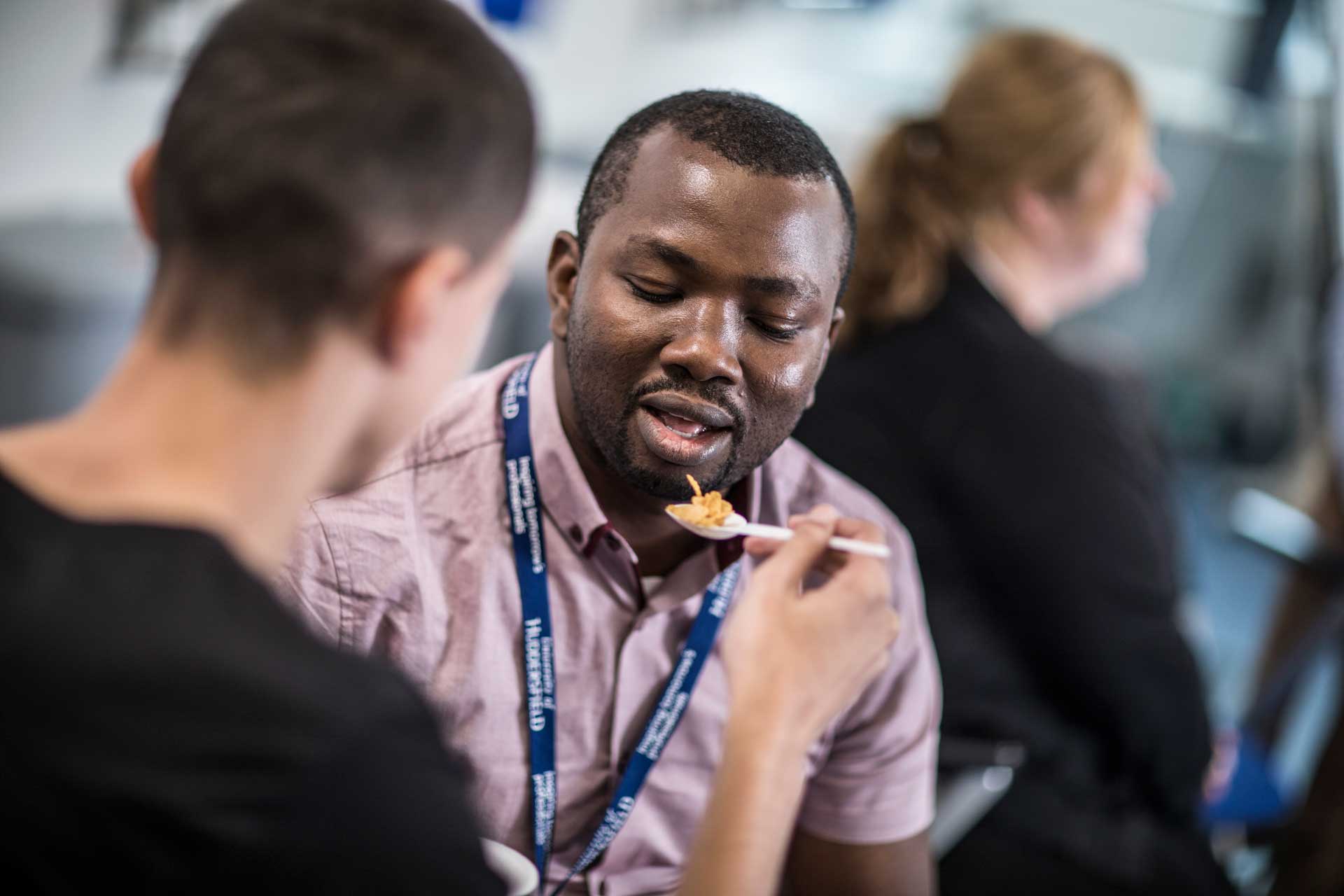 Students undertaking feeding exercise