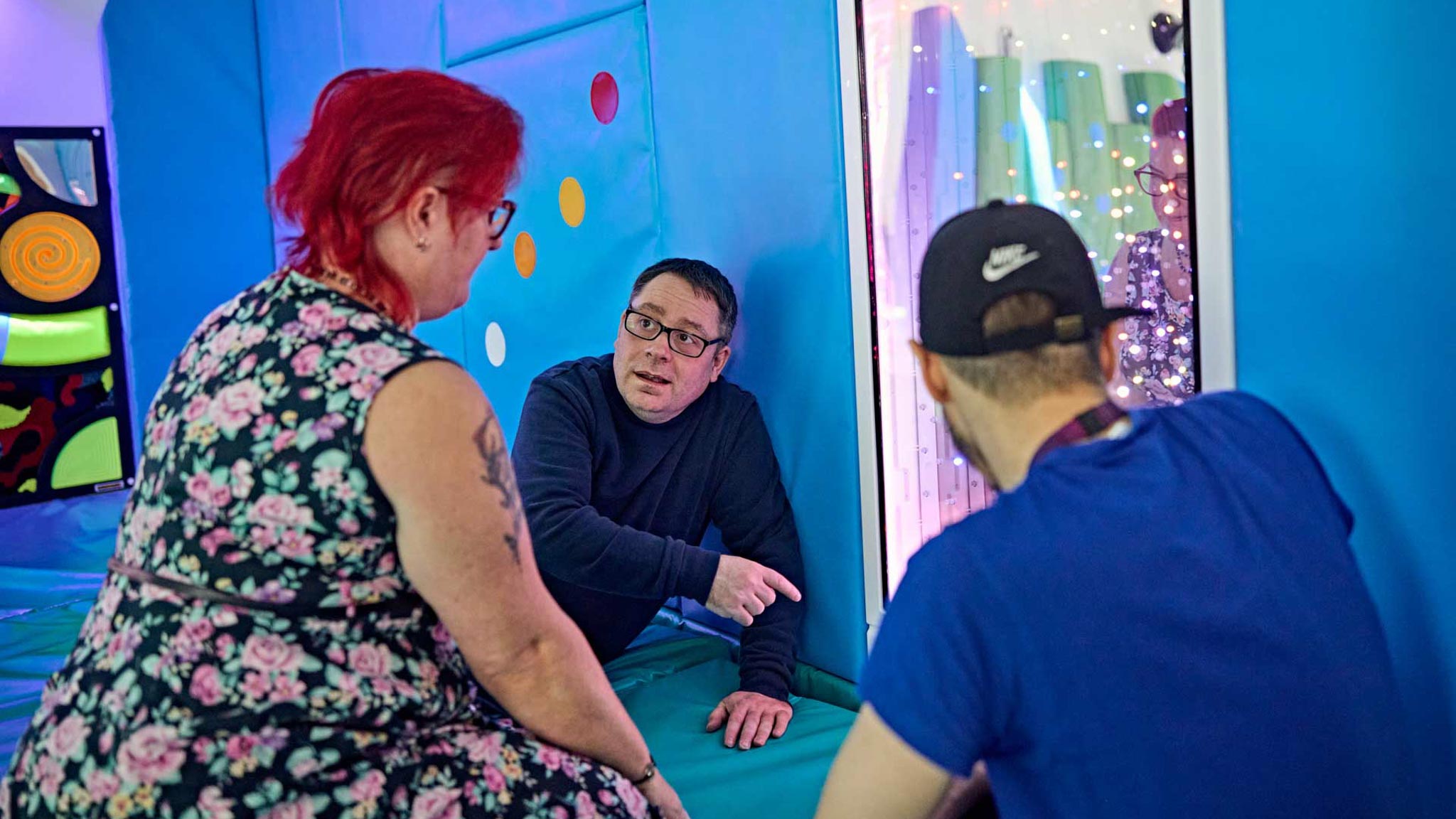 Staff and service users forge relationships through interaction with an infinity panel