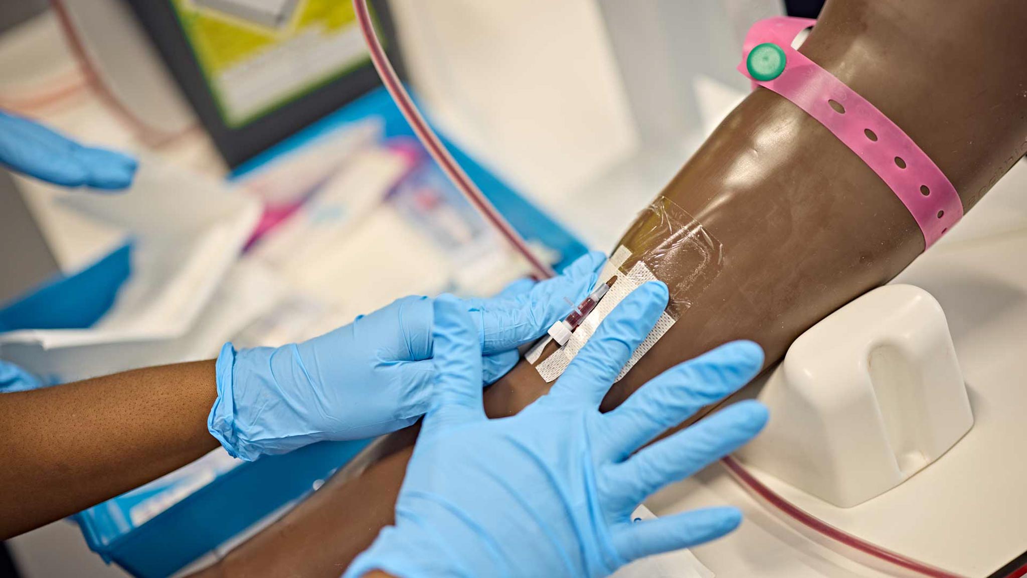 Inserting and securing a cannula