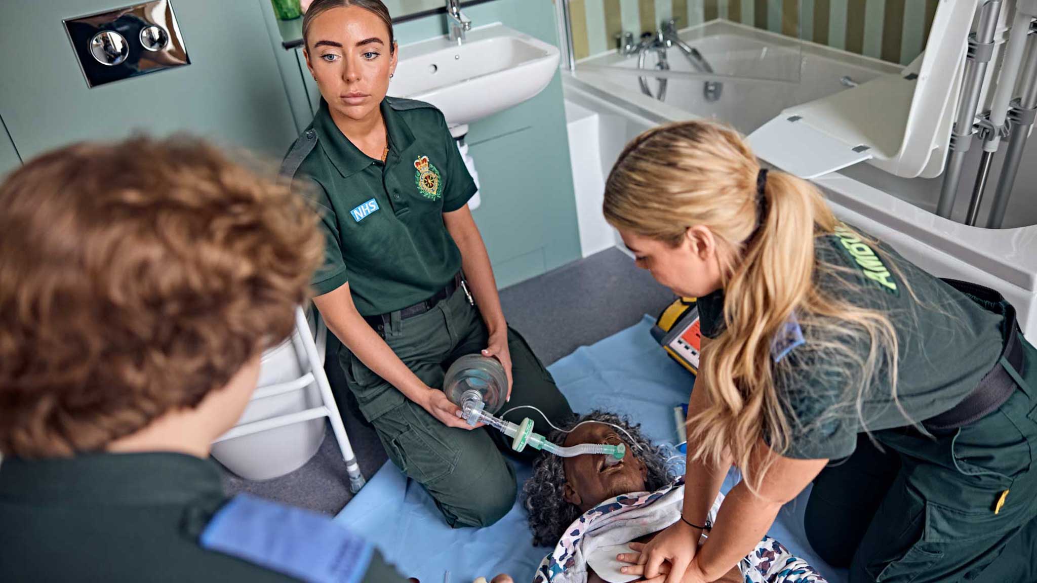 Simulation of cardiac arrests in confined spaces using our simulated house environment/ management of a cardiac arrest with discussion amongst colleagues into the management of the incident